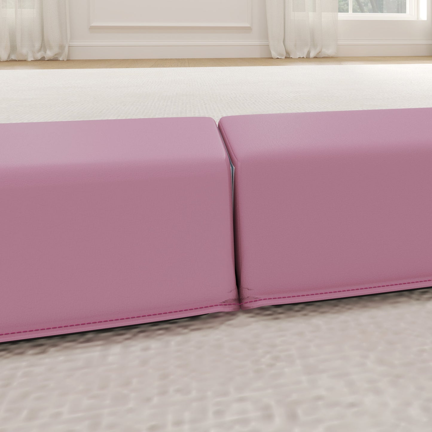 SPORTNOW Schwebebalken 2,4 m, faltbar, rutschfester Boden, für 3+ Jahre, bis 80 kg, Rosa