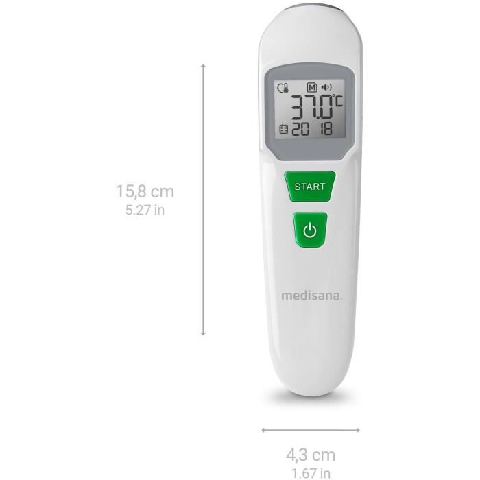 Thermometer - MEDISANA - TM 760 - Contactless - Precise measurement LED display - Audible signal - Memories - Certified medical device