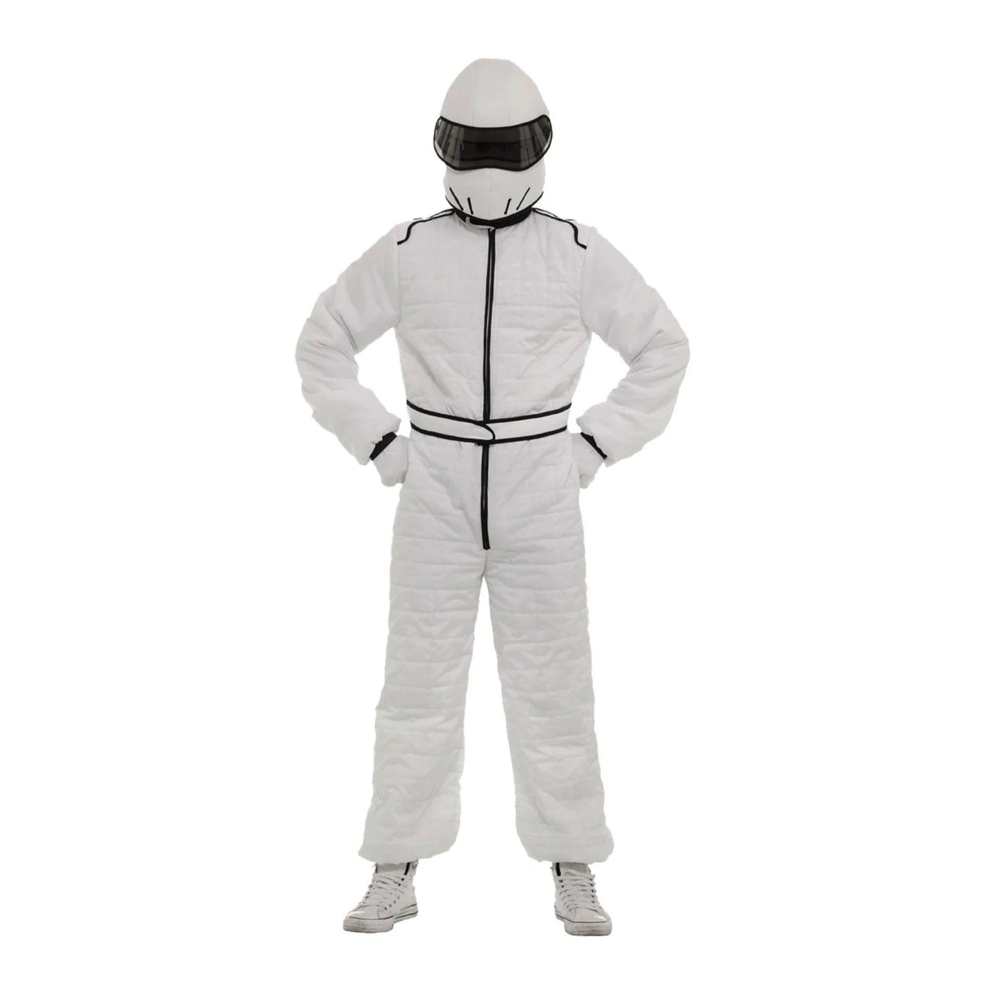 White Racing Suit and Helmet Adult Costume | X-Large