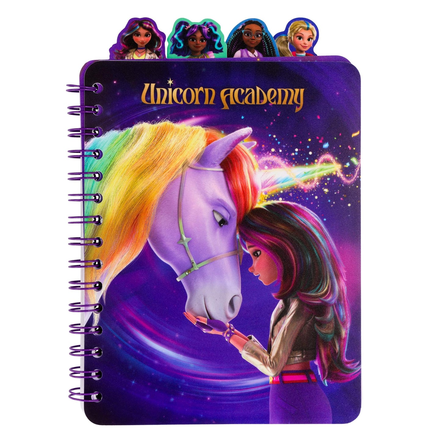 Unicorn Academy 4-Tab Spiral Notebook With 160 Dotted Sheets | 6 x 9 Inches