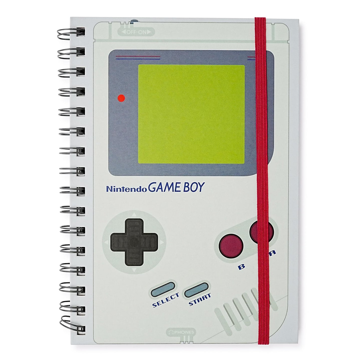 Nintendo Gameboy Spiral Notebook With Elastic Closure