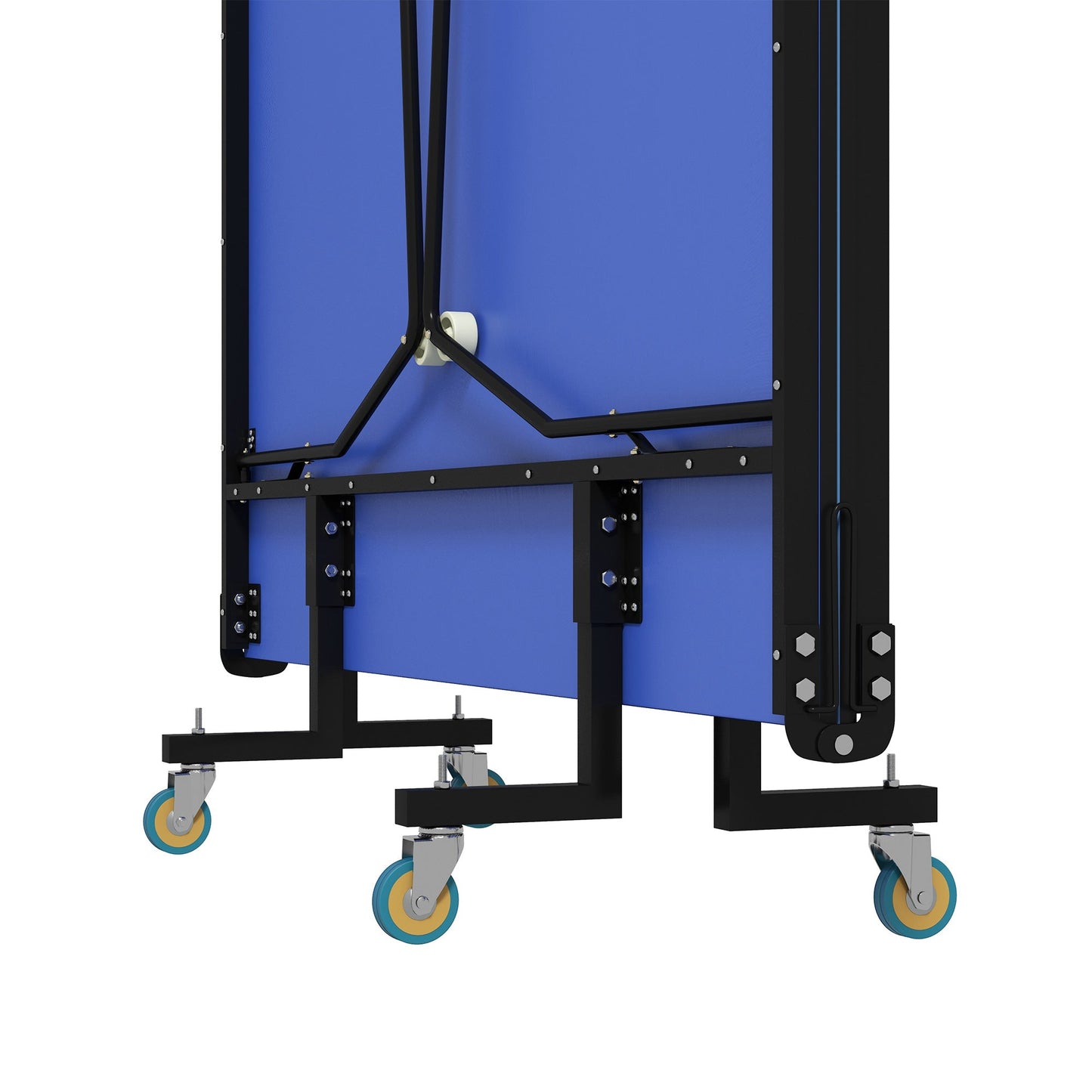 SPORTNOW Tischtennisplatte, klappbar, 8 Räder, pulverbeschichteter Stahlrahmen, MDF, 274 x 152,5 x 76 cm, Blau