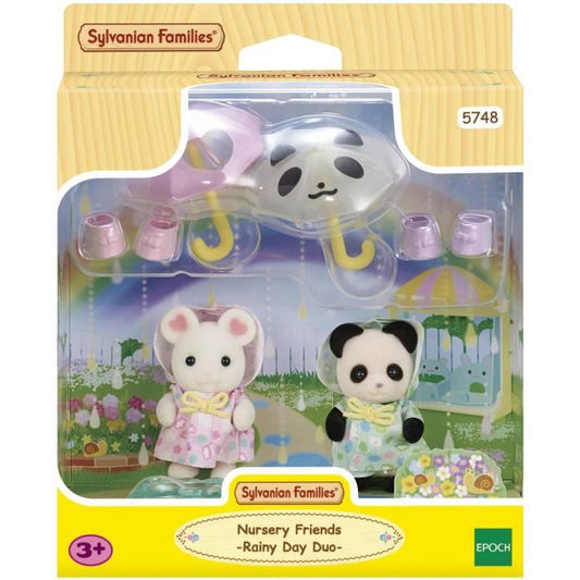 Action Figures - SYLVANIAN FAMILIES - Rainsuit Babies Duo - Panda and Marshmallow Mouse