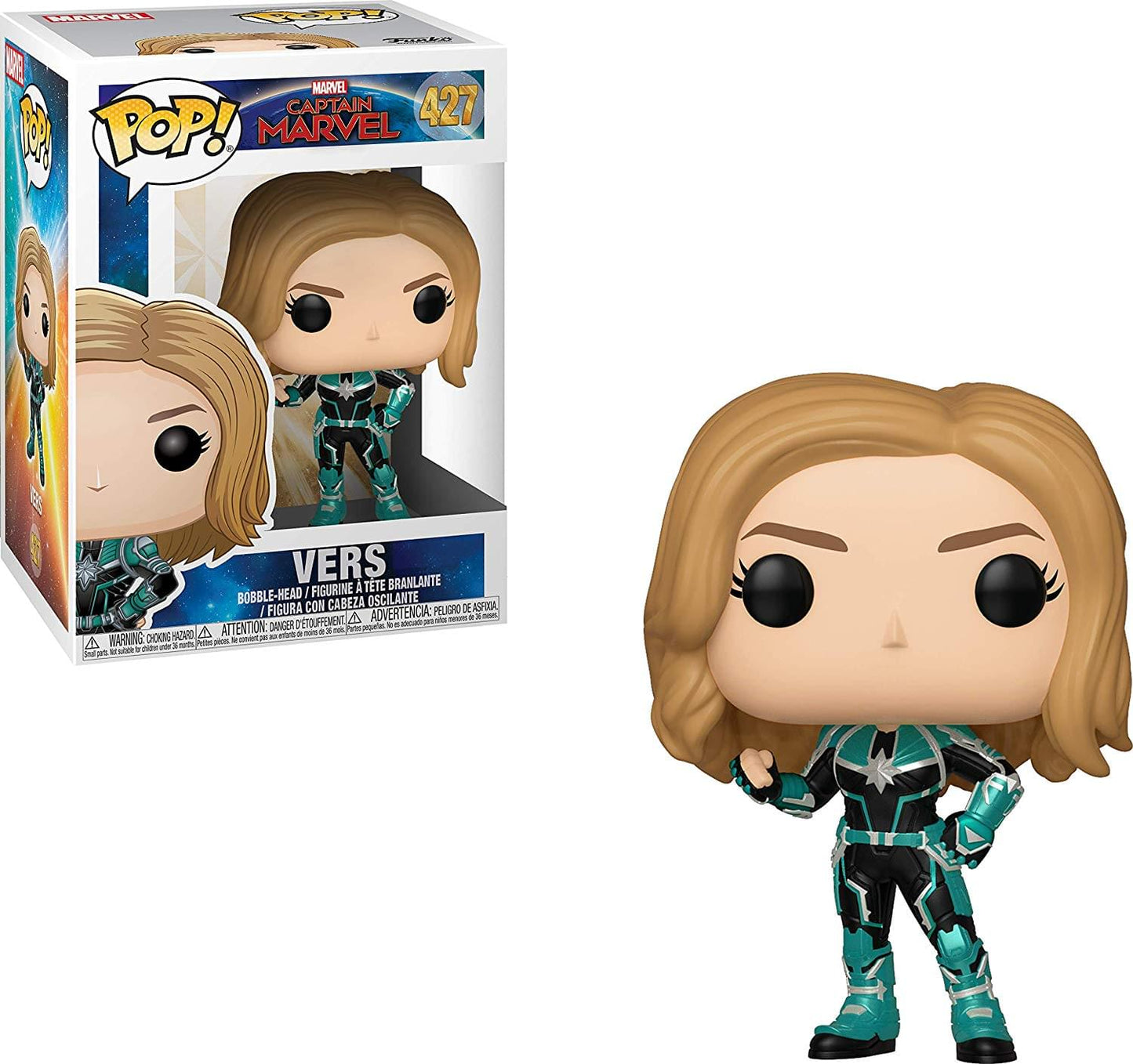 Marvel Captain Marvel Funko POP Vinyl Figure | Vers Unmasked
