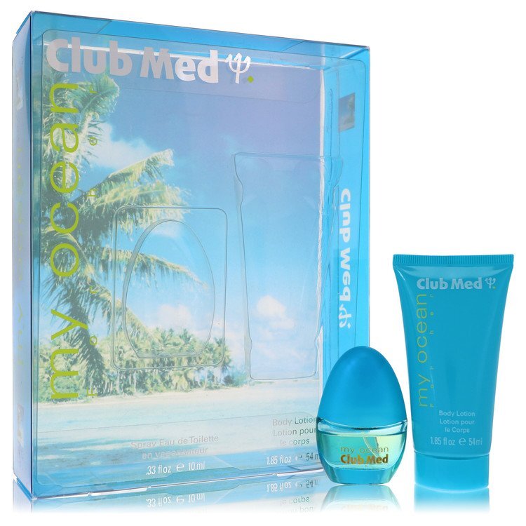 Club Med My Ocean Gift Set By Coty - Size: .33 oz Mini EDT Spray + 1.85 oz Body Lotion