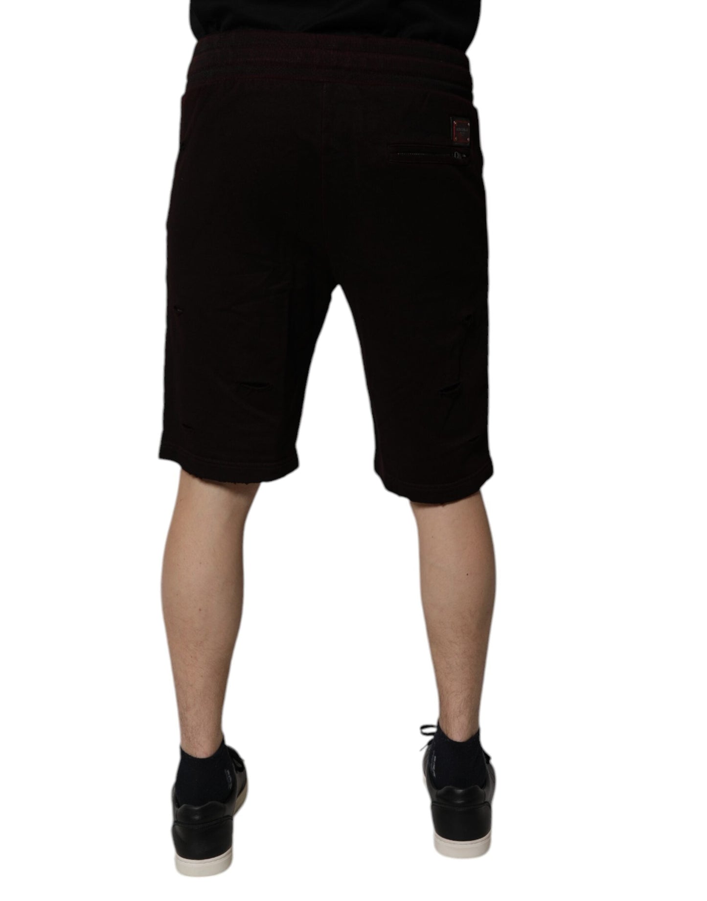Maroon Cotton Sweatshorts Men Bermuda Shorts