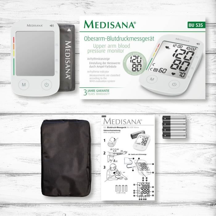 Talking blood pressure monitor - MEDISANA - BU 535 - 6 languages - Large screen - XXL digits - Arrhythmia measurement - 240 memories