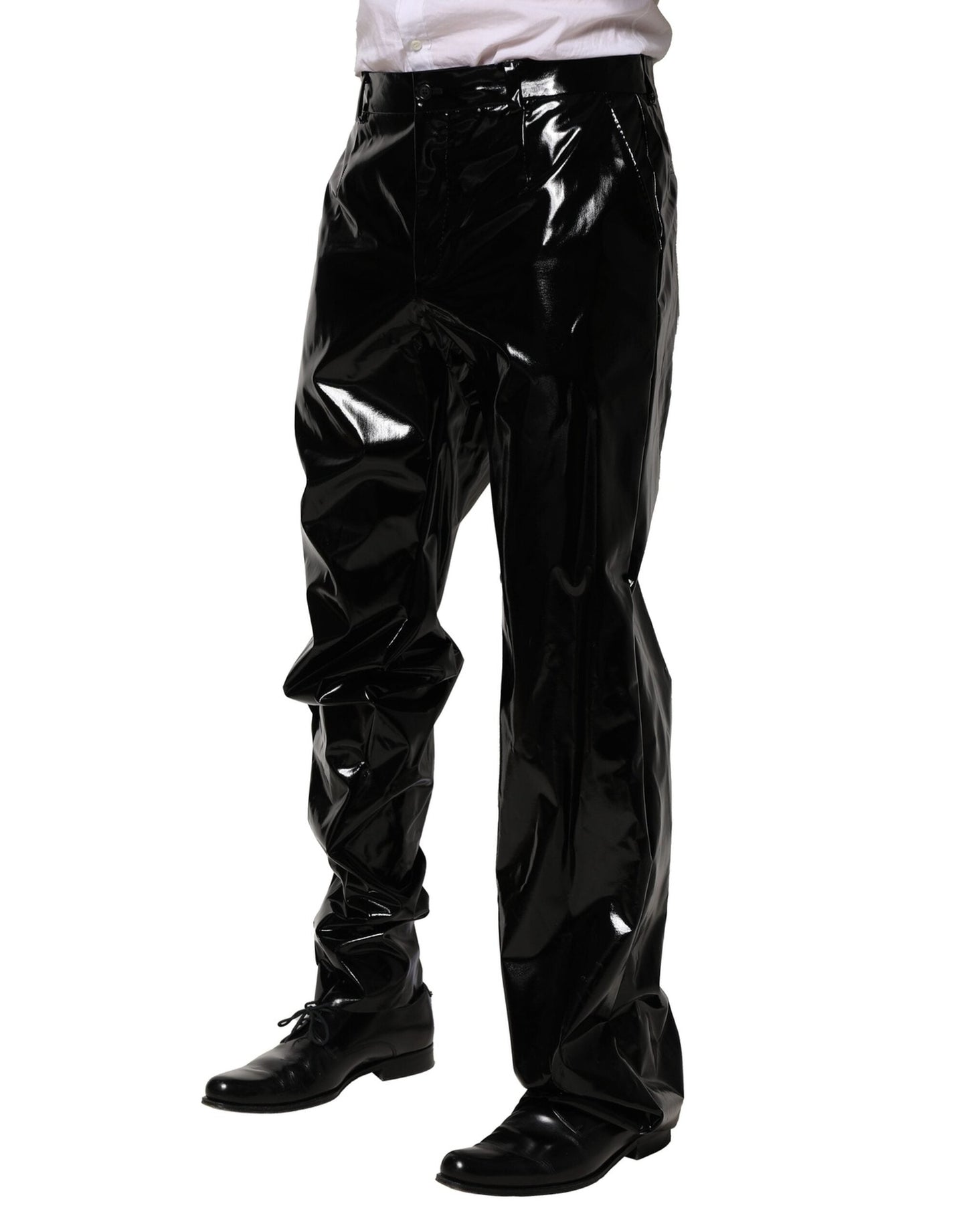 Black Nylon Straight Men Pants