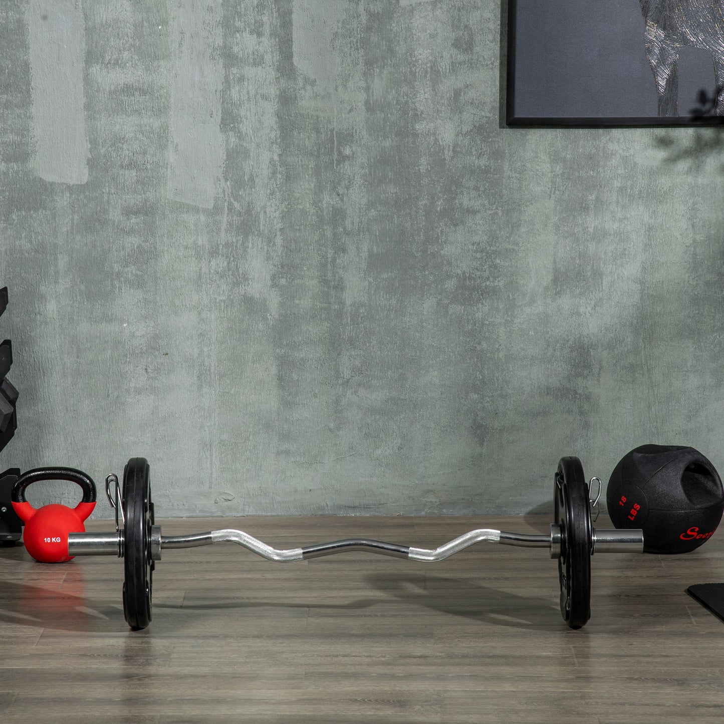 SPORTNOW Hantelscheibe, 2er-Set, 15 kg pro Scheibe, drei Griffe, bodenschonender Gummimantel, Metall