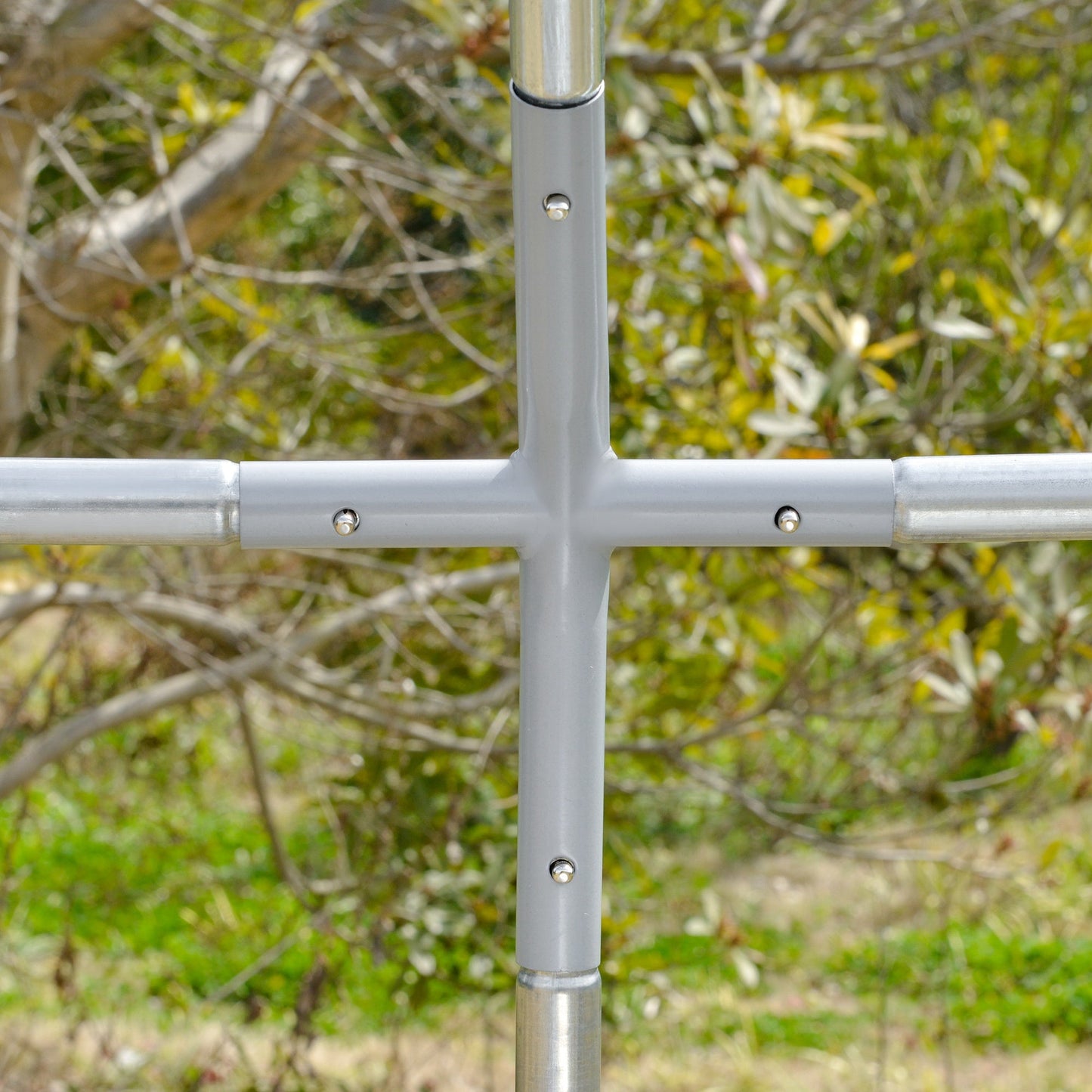 PawHut Gehege für Kleintiere, Outdoor-Freilaufgehege für Hühner, Kaninchen, Enten, stabile Konstruktion, Stahl und Oxford-Stoff