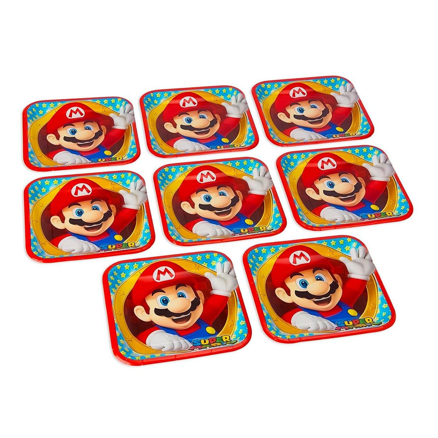 Super Mario Bros. 9" Square Paper Plates, 8 Count