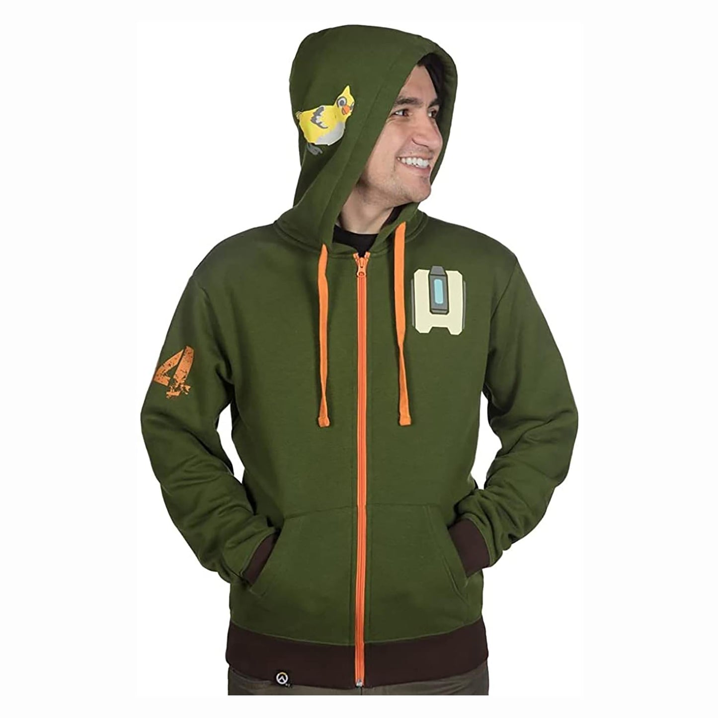 Overwatch Ultimate Bastion Green Zip-Up Hoodie | Large