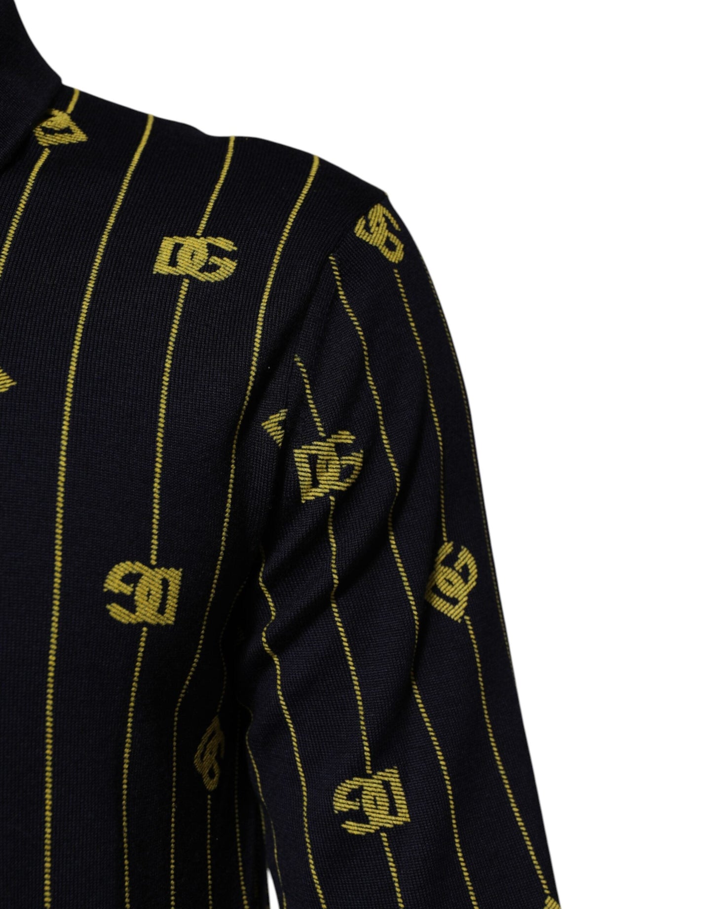 Black Logo Jacquard Knitted Polo Shirt T-shirt