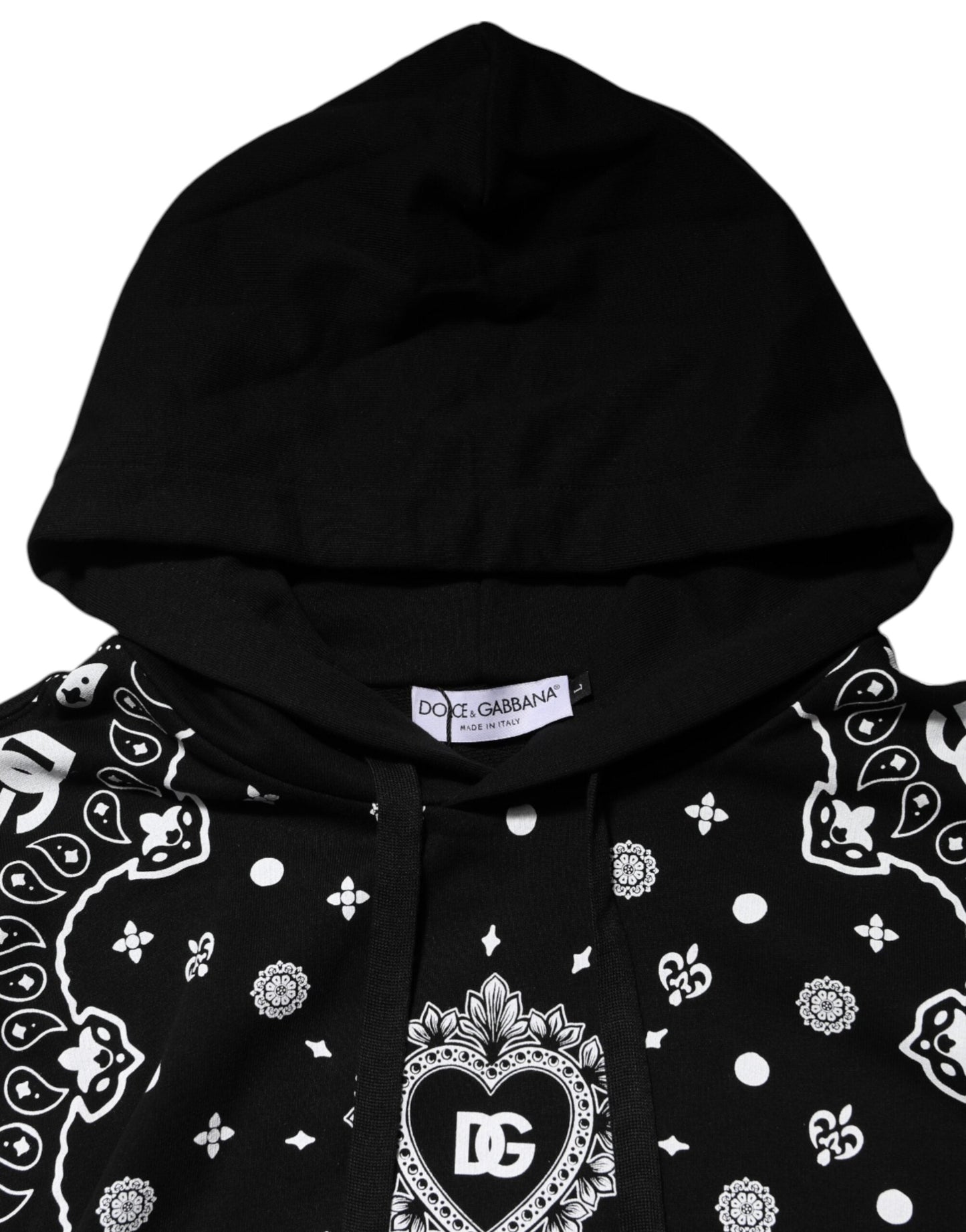 Black Bandana Hooded Men Sweatshirt Sweater