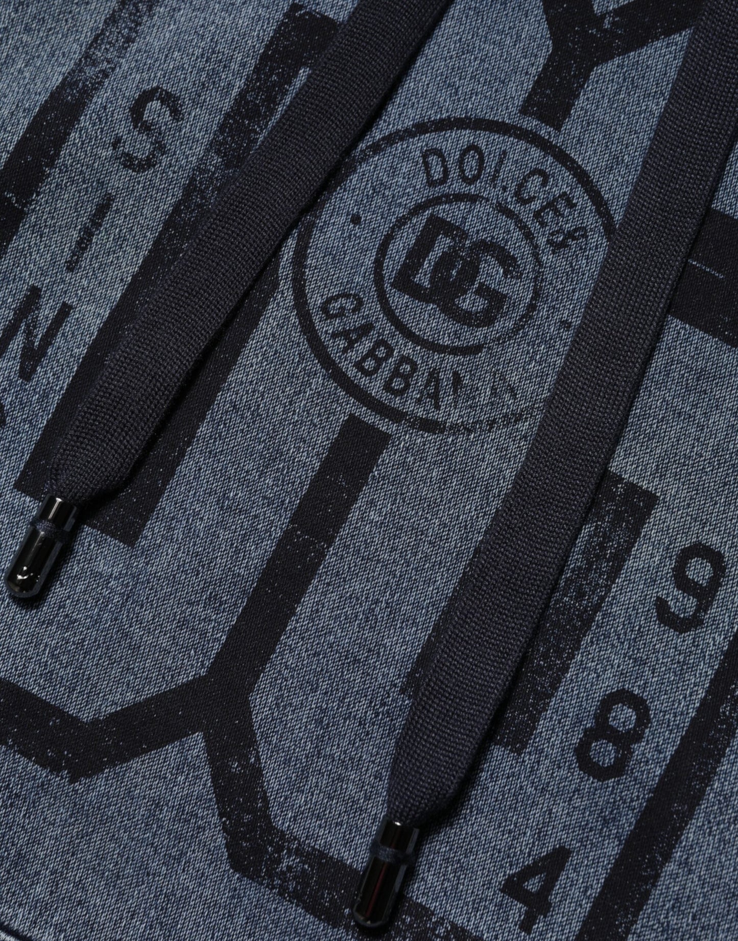 Blue Cotton Blend Hooded Sweatshirt Sweater