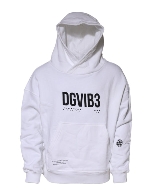 White DG Vib3 Hooded Men Sweatshirt Sweater