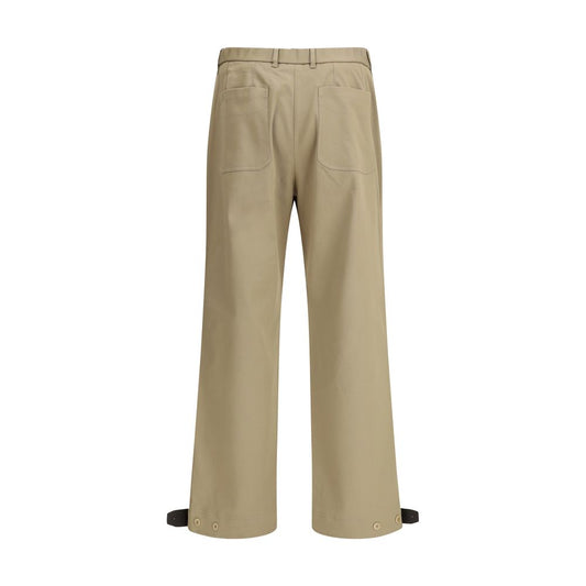 Beige Cotton Cargo Pants