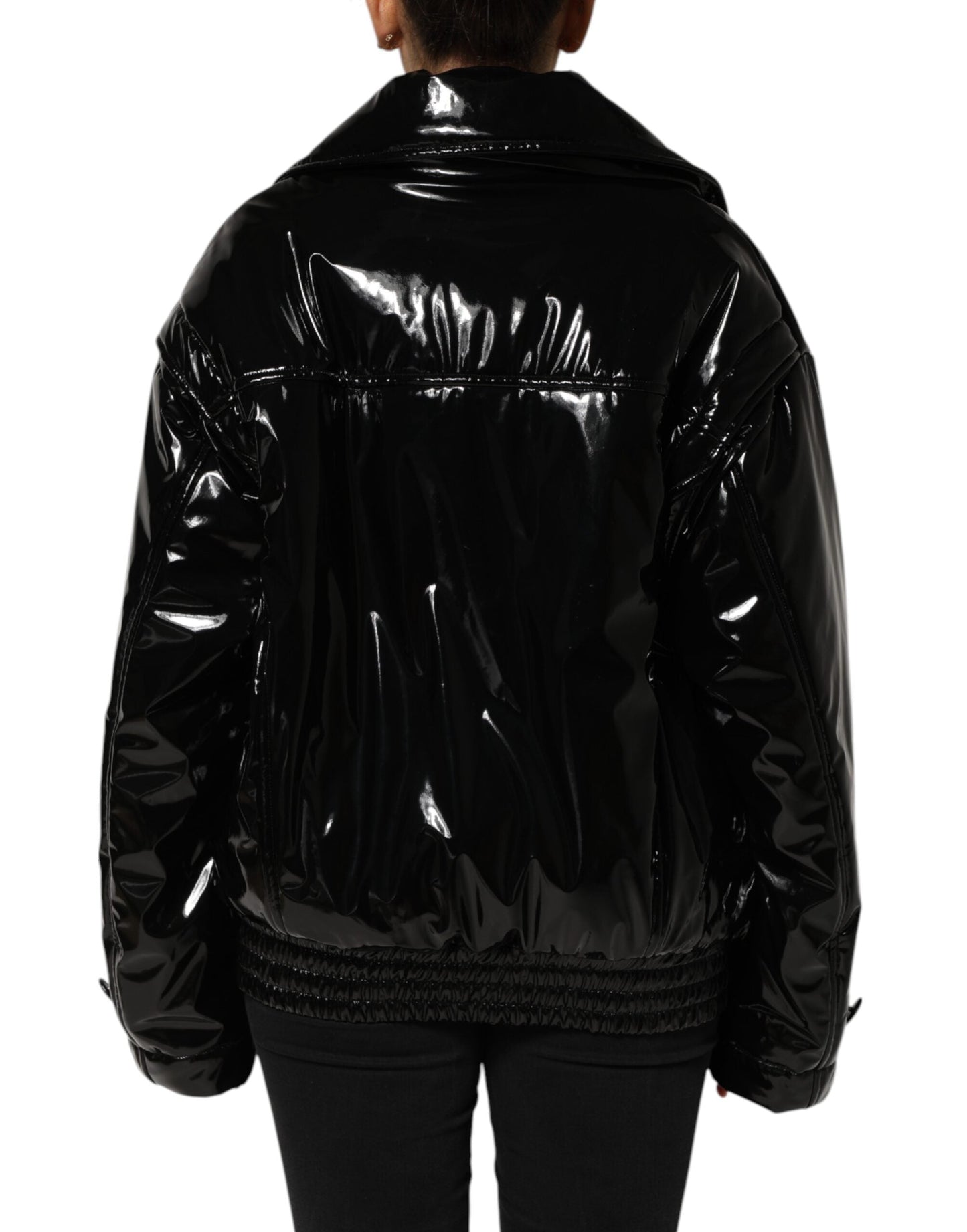 Polyester Black Quilted Puffer Coat Jacket