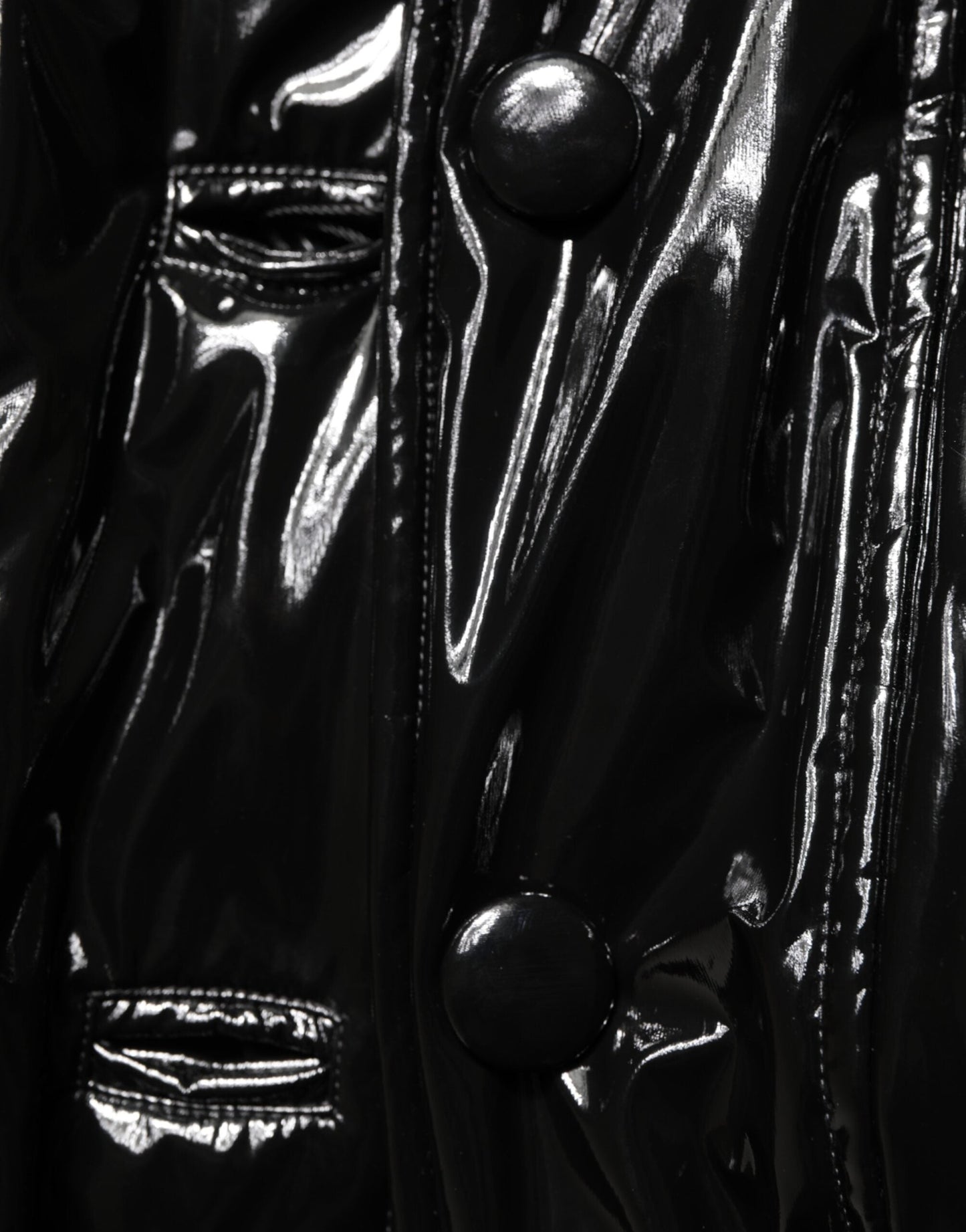 Polyester Black Quilted Puffer Coat Jacket