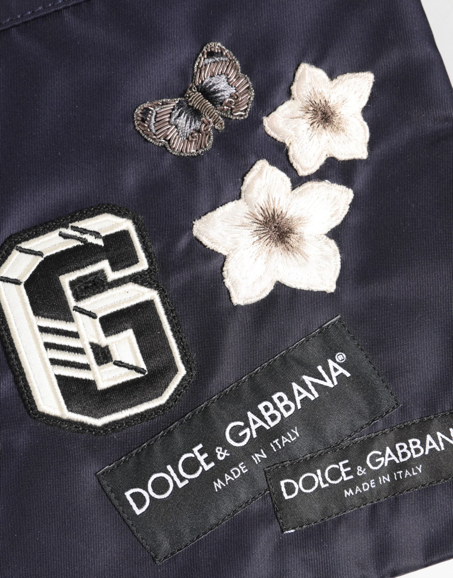 Blue DG Logo Patch Embellished Pouch Clutch Men Borse Bag