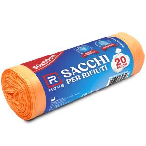 1 Rotolo da 20 Sacchi Rifiuti 50x60cm Arancione RMOVE