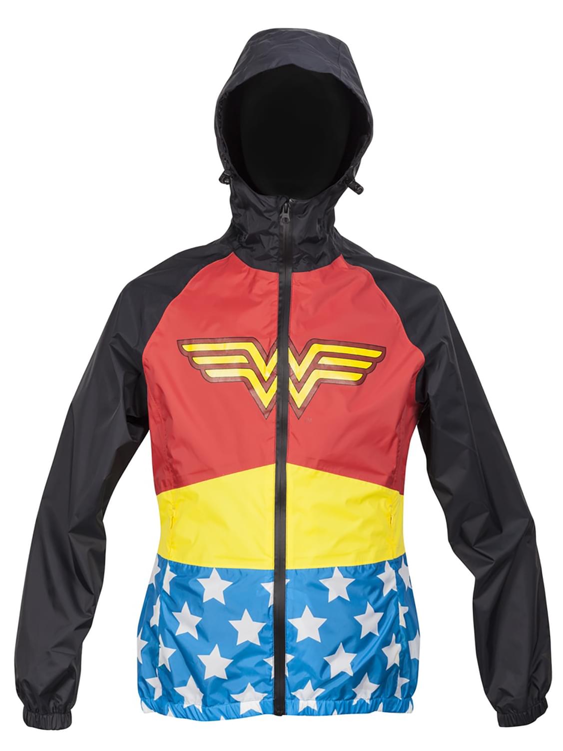 DC Wonder Woman Womens Zip Raincoat Hooded Jacket | X-Large