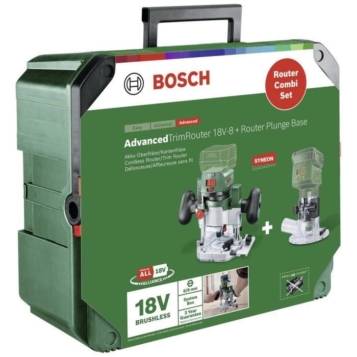 Bosch AdvancedTrimRouter 18V-8 Trimmer with Router Plunge Base, No Battery