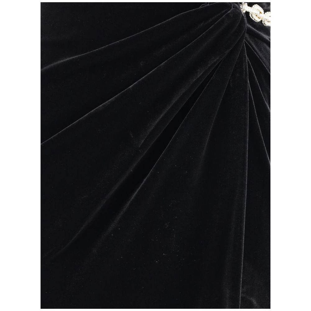 Black Polyester Cocktail Dress
