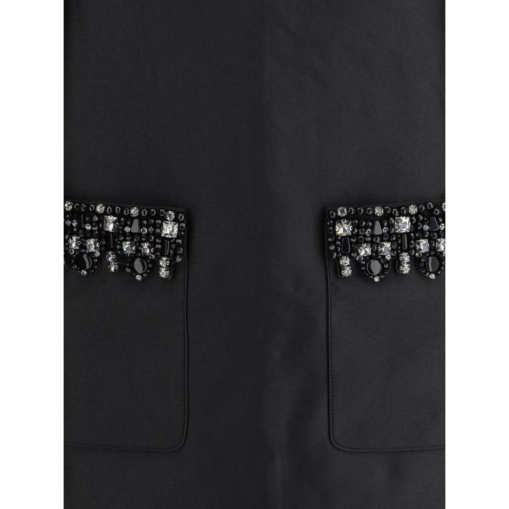 Black Polyester Casual Dress