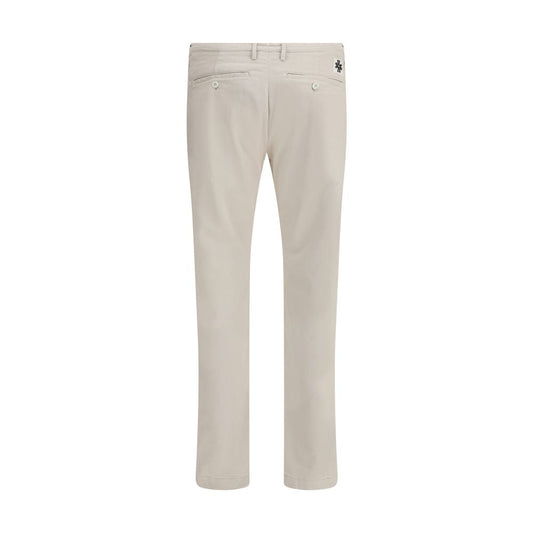 Beige Cotton Casual Pants