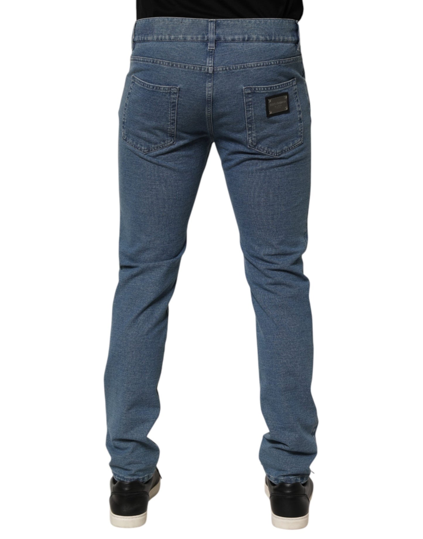 Blue Cotton Stretch Slim Fit Men Denim Jeans