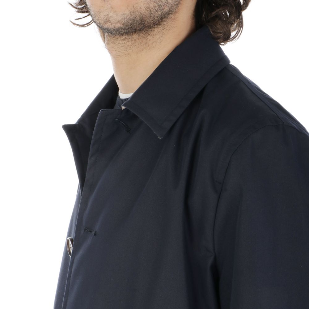 Blue Cotton Men's Raincoat