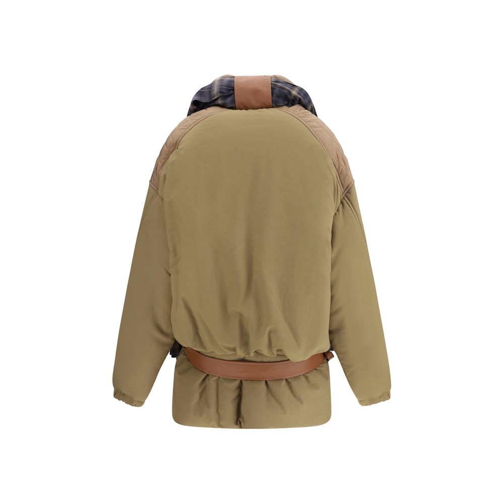 Brown Polyamide Full-Length Jacket