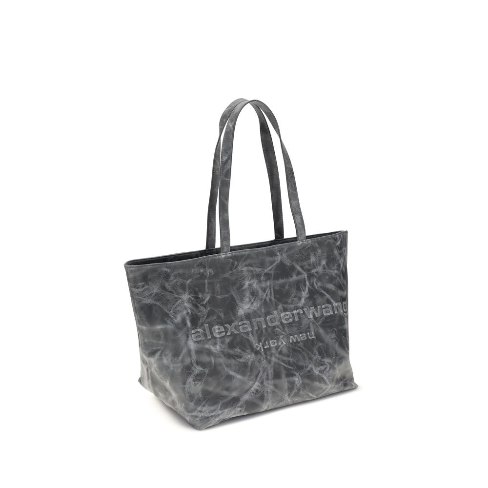 Gray Leather Shoulder Bag