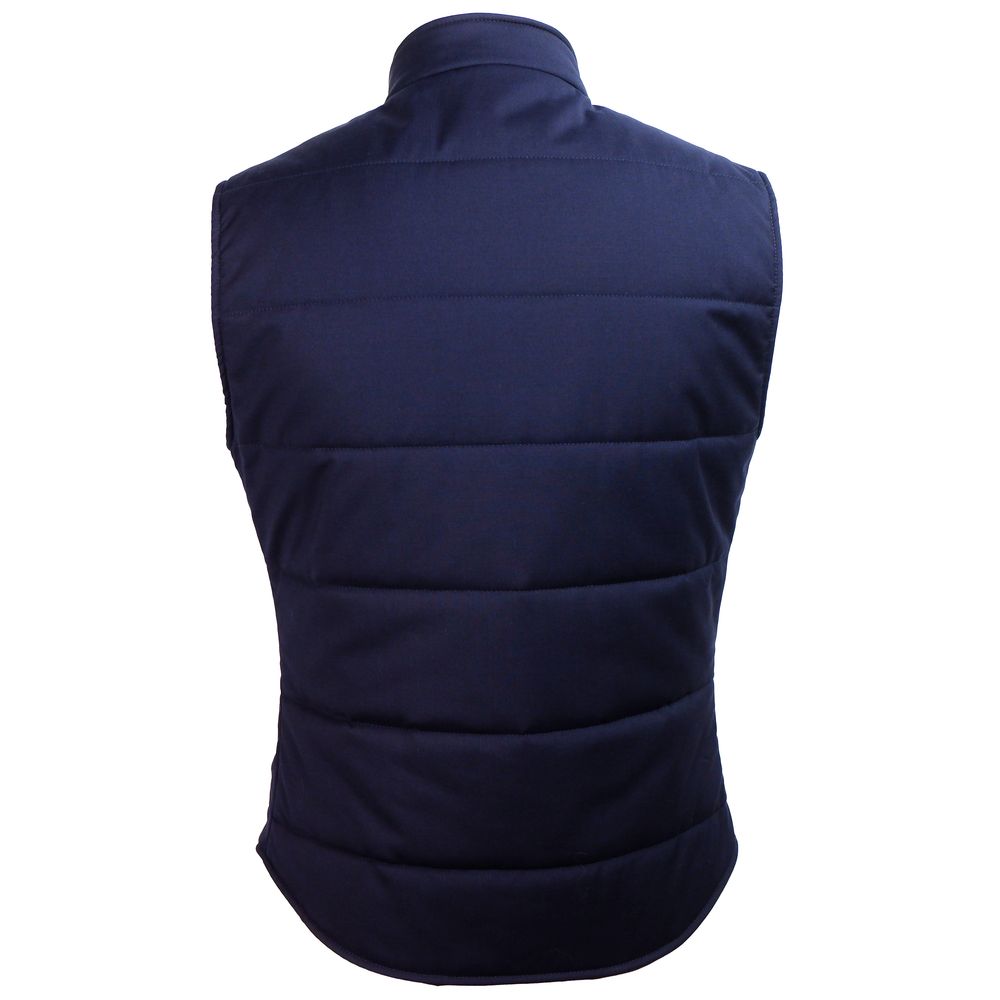 Blue Wool Men Vest