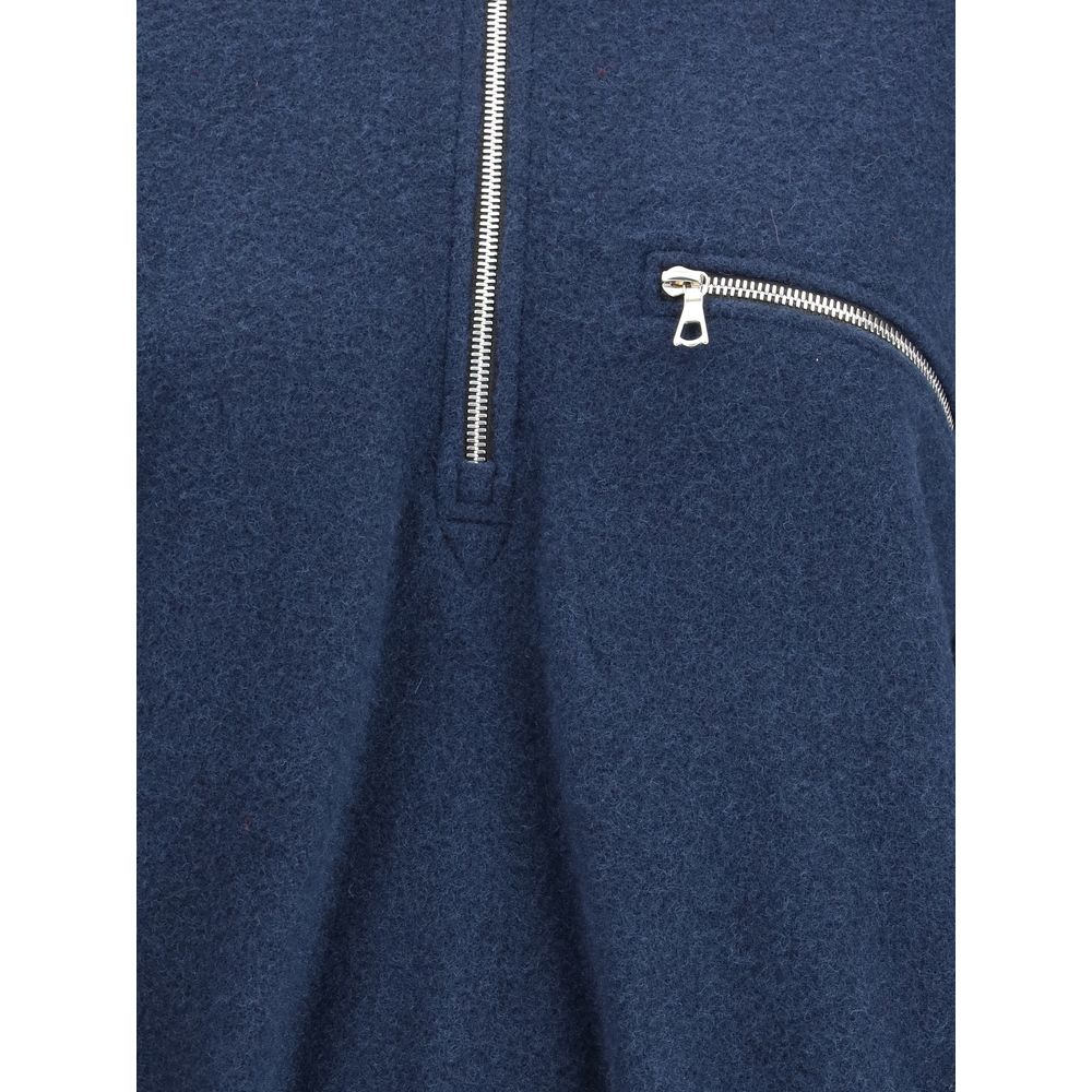 Blue Fleece Wool Sweatshirt