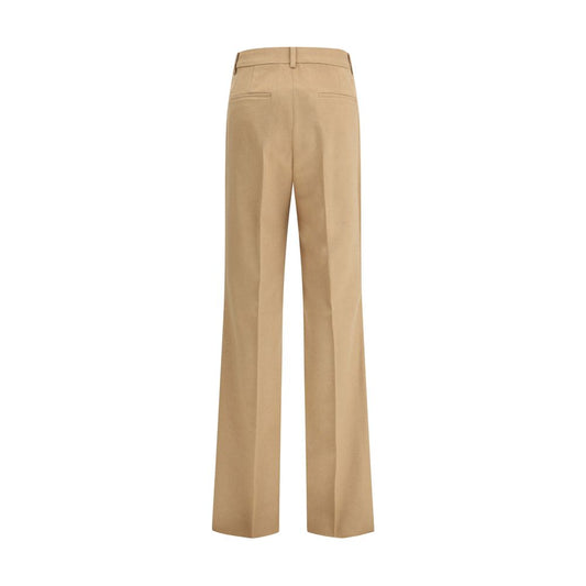 Beige Camel Hair Casual Pants