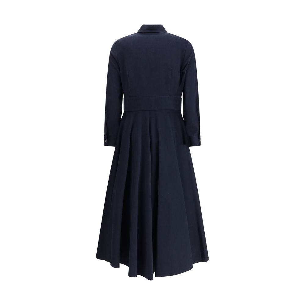 Blue Cotton Casual Dress