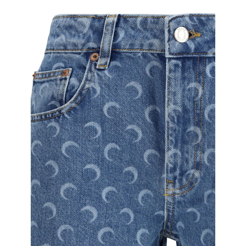 Light Blue Cotton Straight-Leg Jeans
