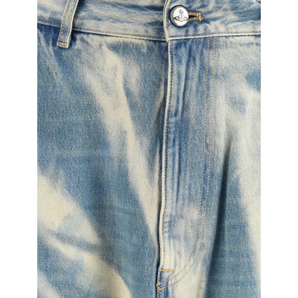 Light Blue Cotton Relaxed Fit Jeans