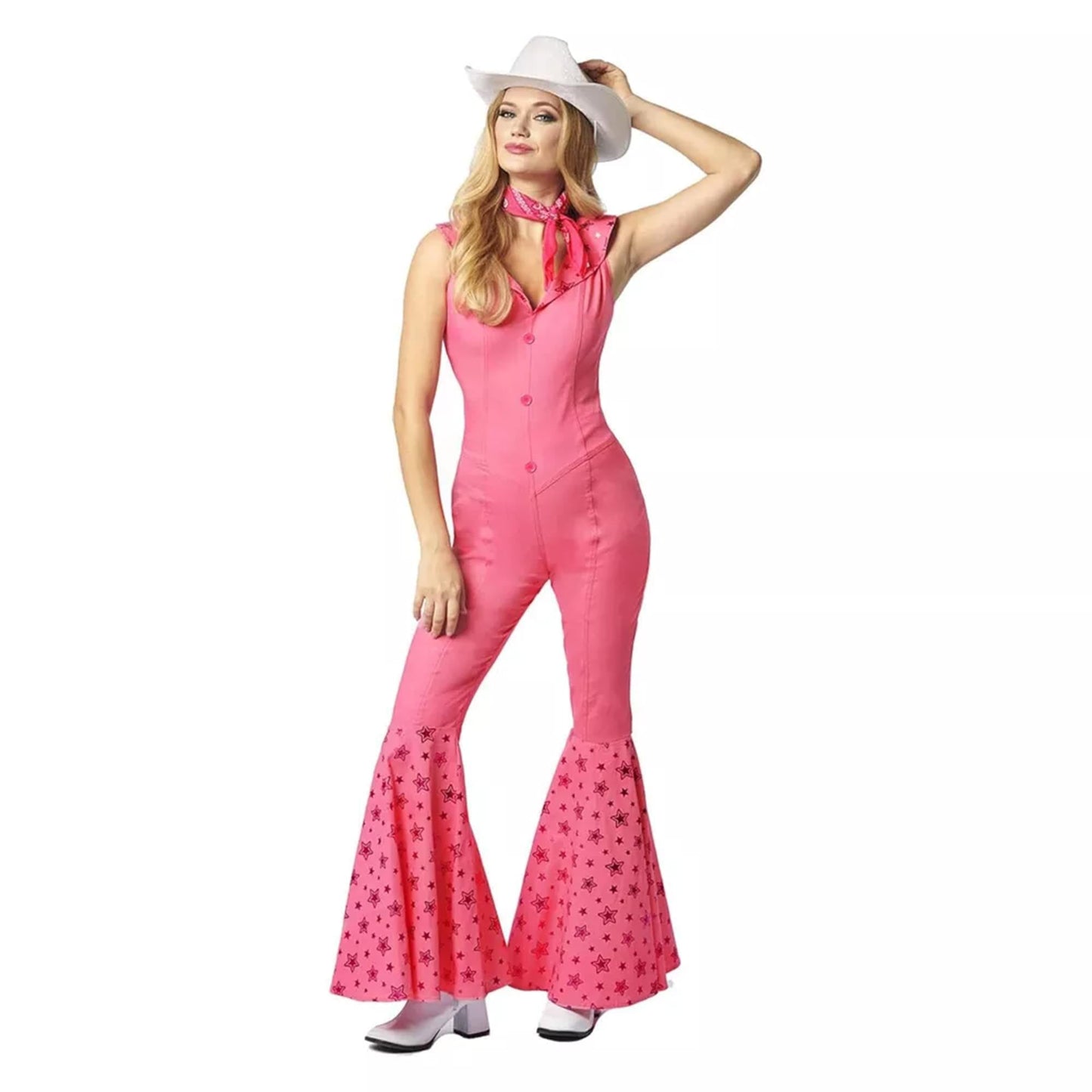 Barbie-Inspired Classic Doll Western Dress Adult Costume | Medium