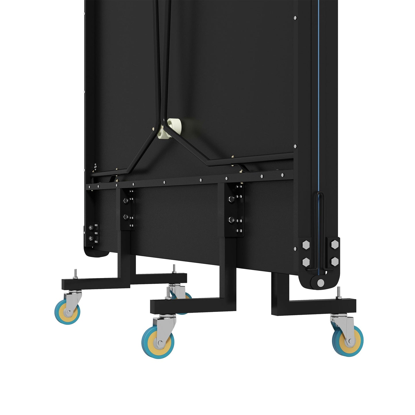 SPORTNOW Tischtennisplatte, klappbar, 8 Räder, pulverbeschichteter Stahlrahmen, MDF, 274 x 152,5 x 76 cm, Schwarz