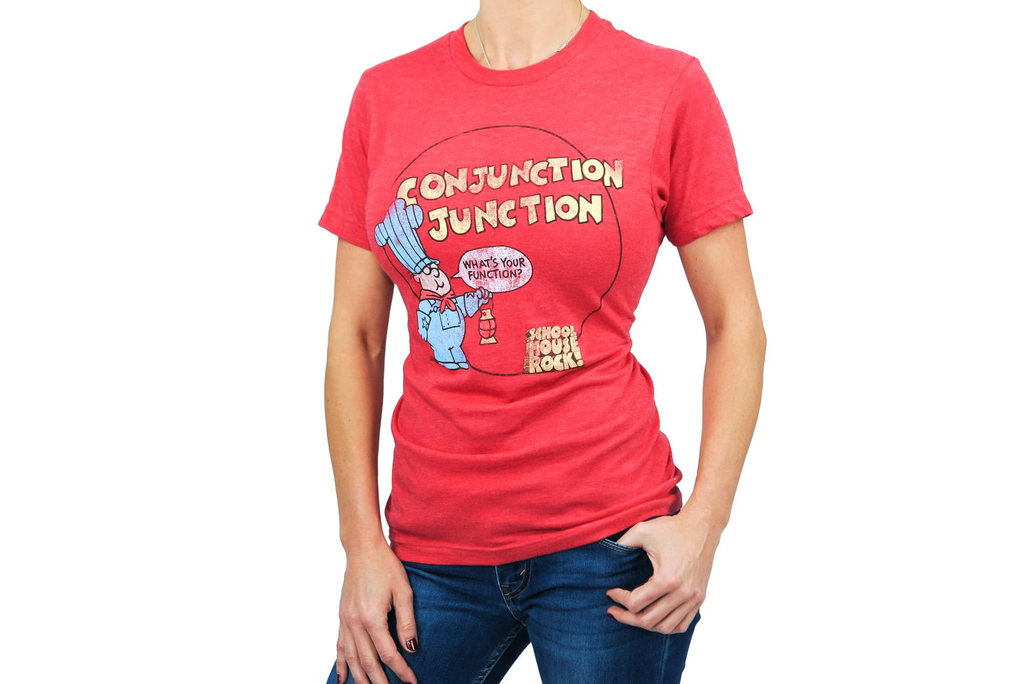 Schoolhouse Rock! “Conjunction Junction” Adult T-Shirt - Red XS