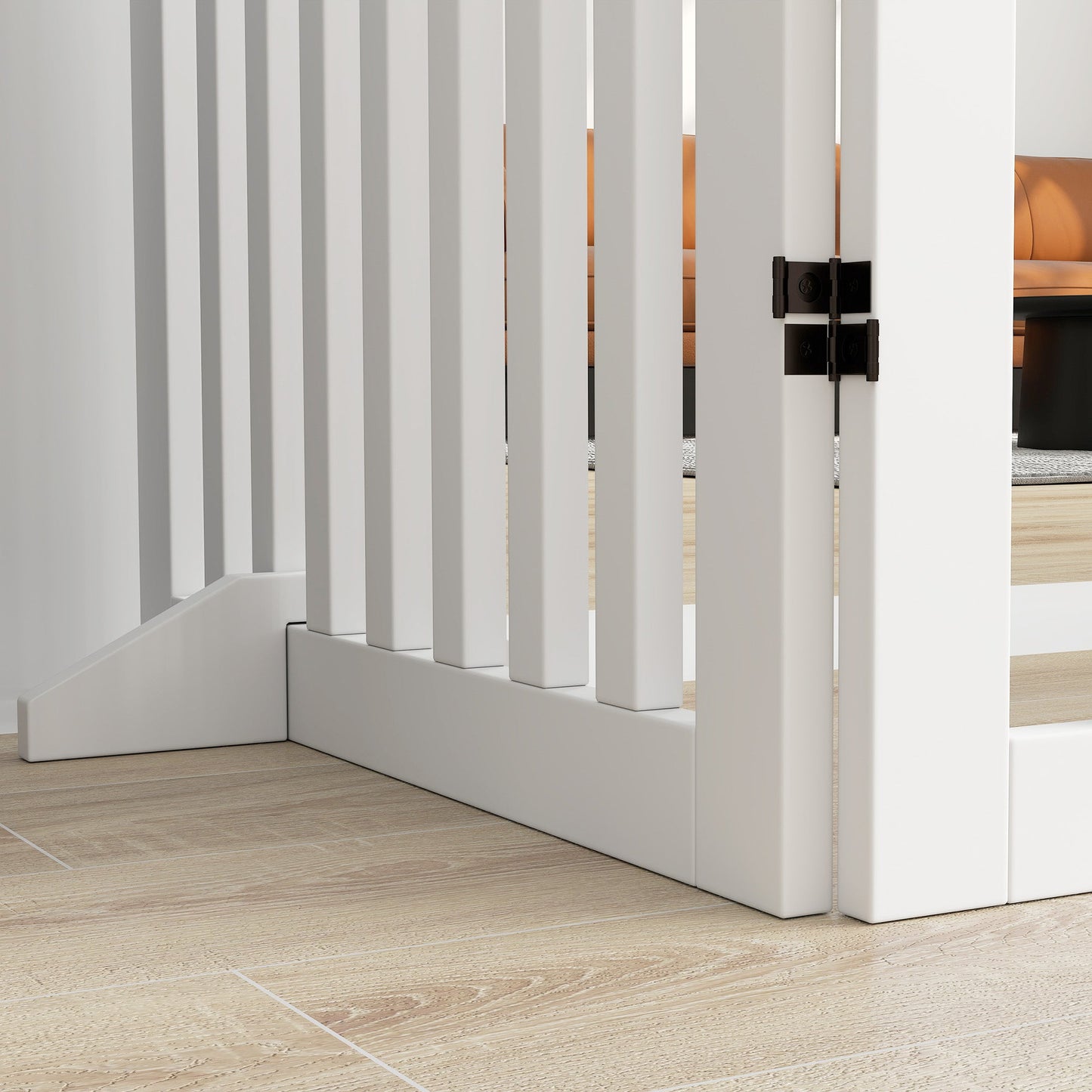 PawHut Haustiergitter, Treppenschutzgitter, Schutzgitter, 4 Teile, faltbar, Weiß