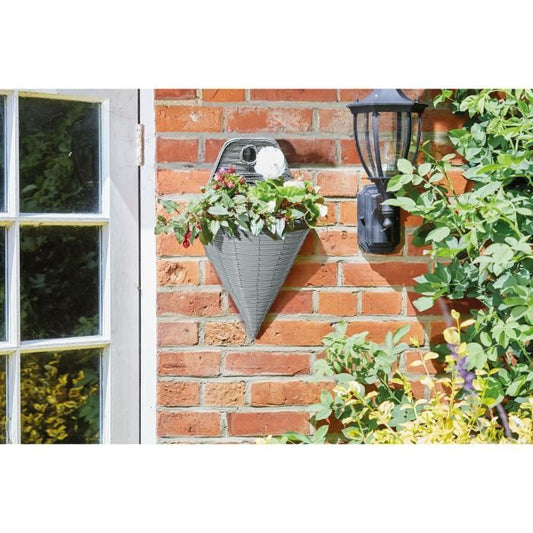 Wall Mount - Faux Rattan - Slate - 35cm - SMART GARDEN