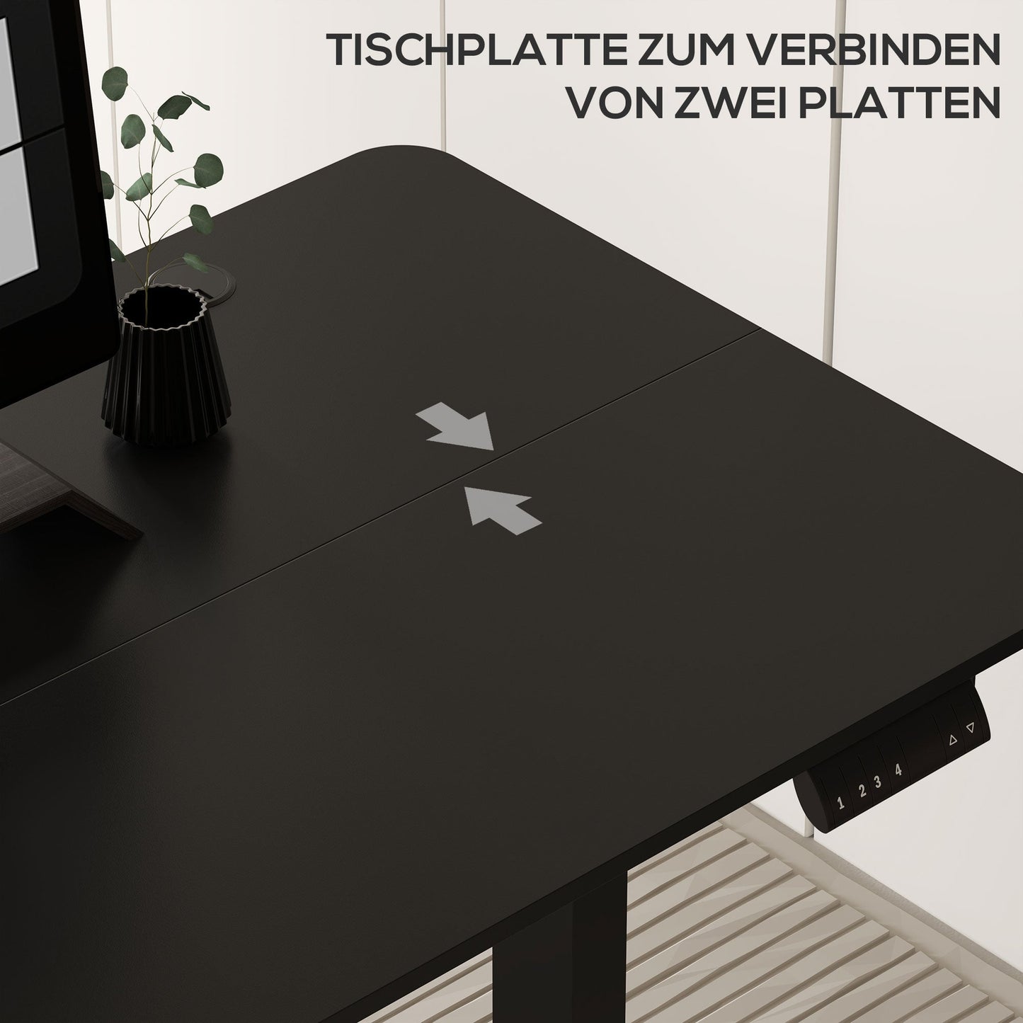 Vinsetto Stehpult höhenverstellbarer Computertisch Schreibtisch, 140 cm x 70 cm x 116 cm, Schwarz