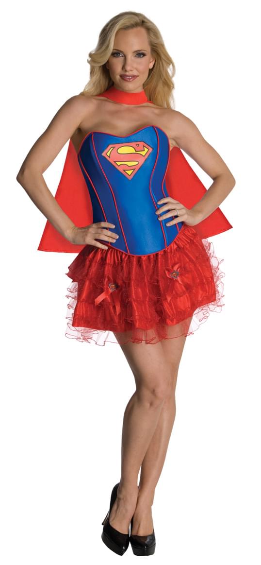Supergirl Sexy Corset Dress Costume Adult Large 10-14