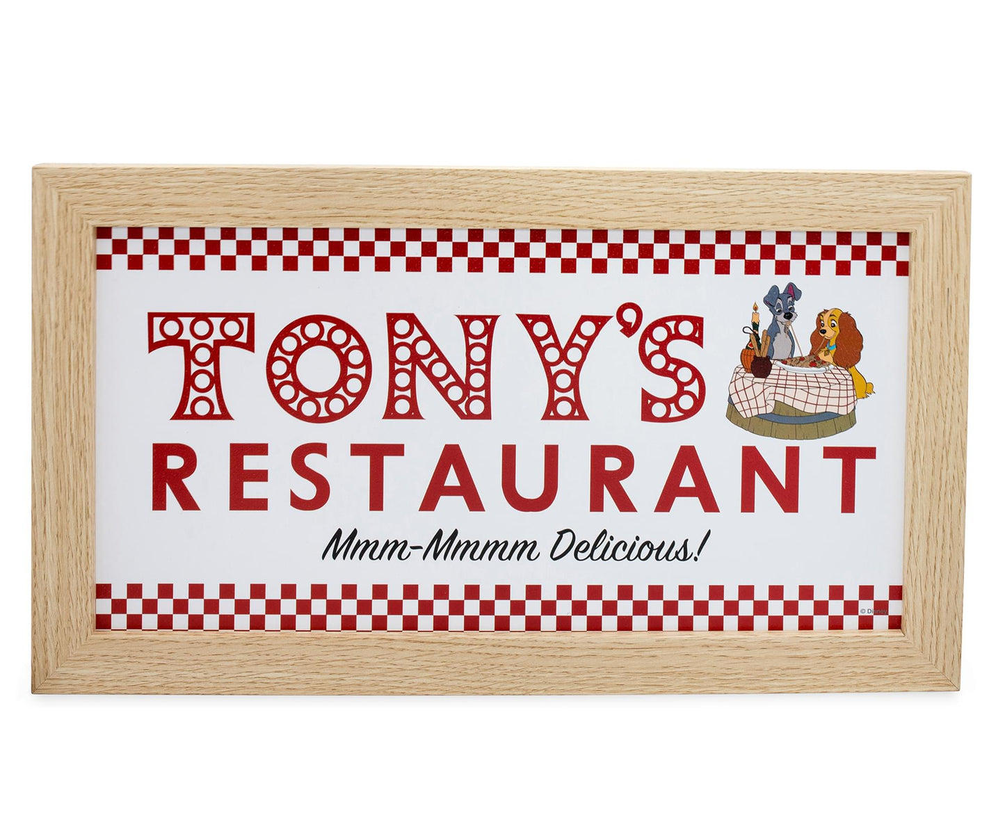 Disney Lady and the Tramp Tony's Restaurant Wood Framed Wall Art Decor
