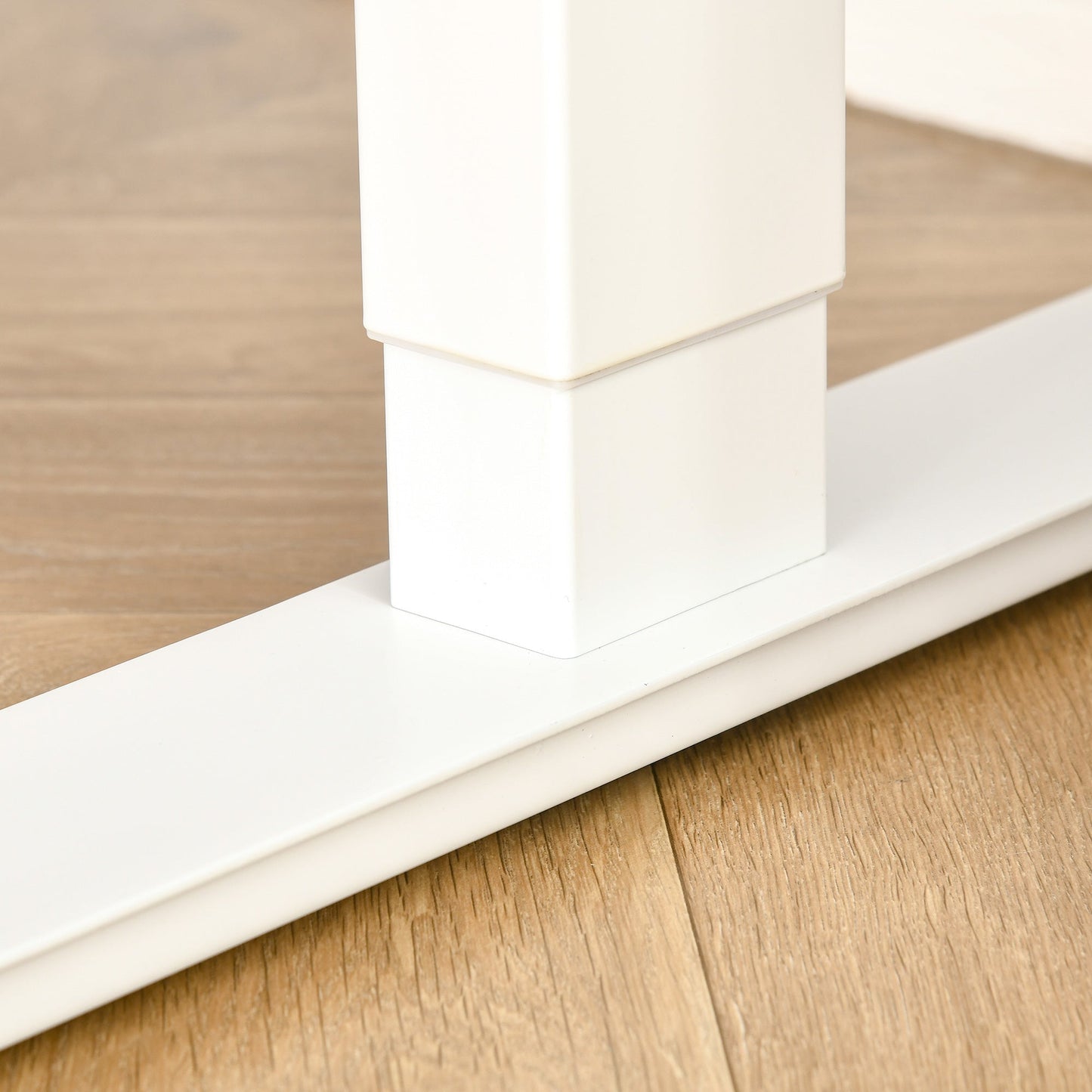 Vinsetto Höhenverstellbarer Schreibtisch Elektrisch 140 x 70 cm Computertisch mit 4 Memory-Steuerung, 4 tlg. Tischplatte, Steh-Sitz Tisch mit Anti-Kollision, Überhitzungsschutz Weiß