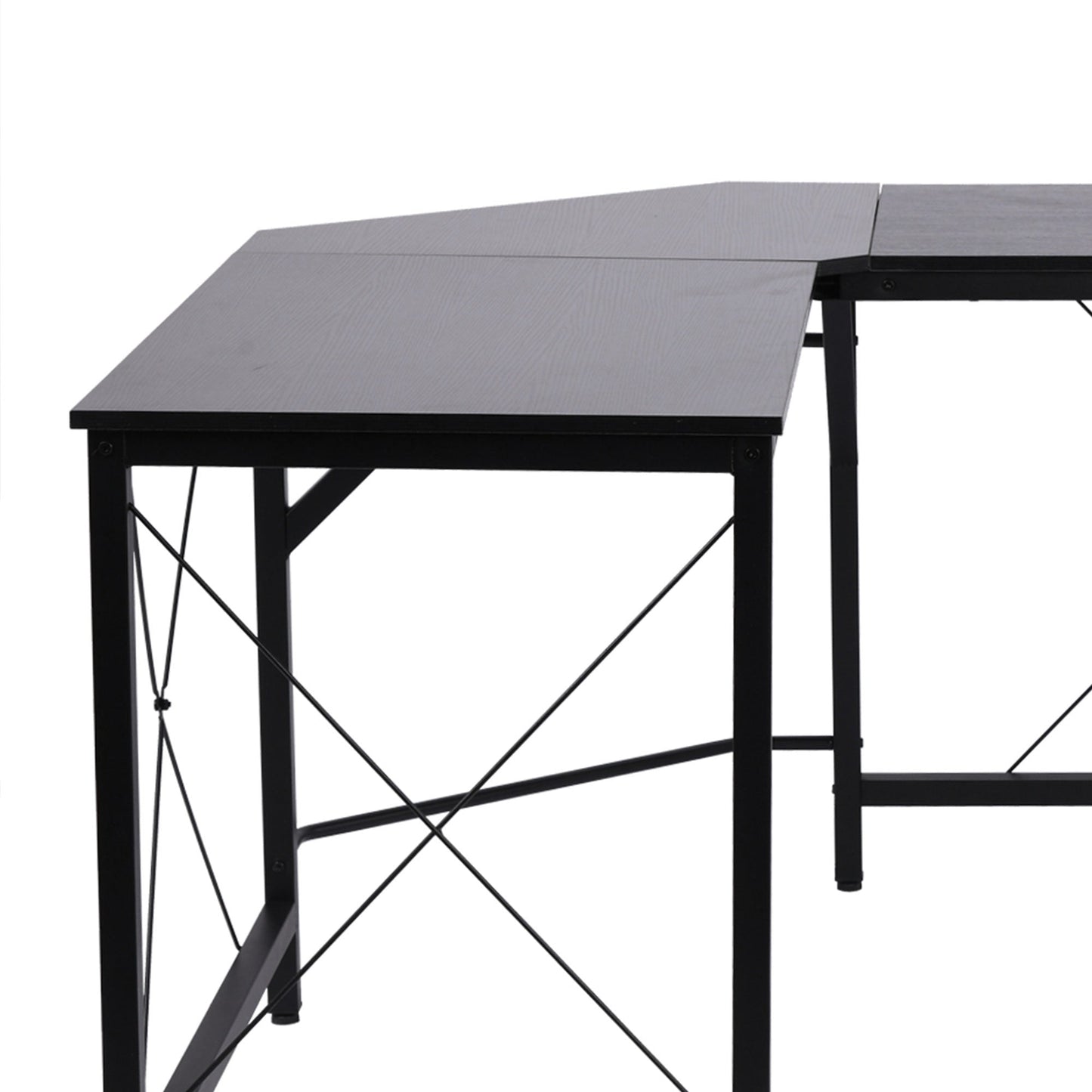 HOMCOM Computertisch Schreibtisch L-Form Eckschreibtisch Winkelschreibtisch MDF Schwarz 150 x 150 x 76 cm